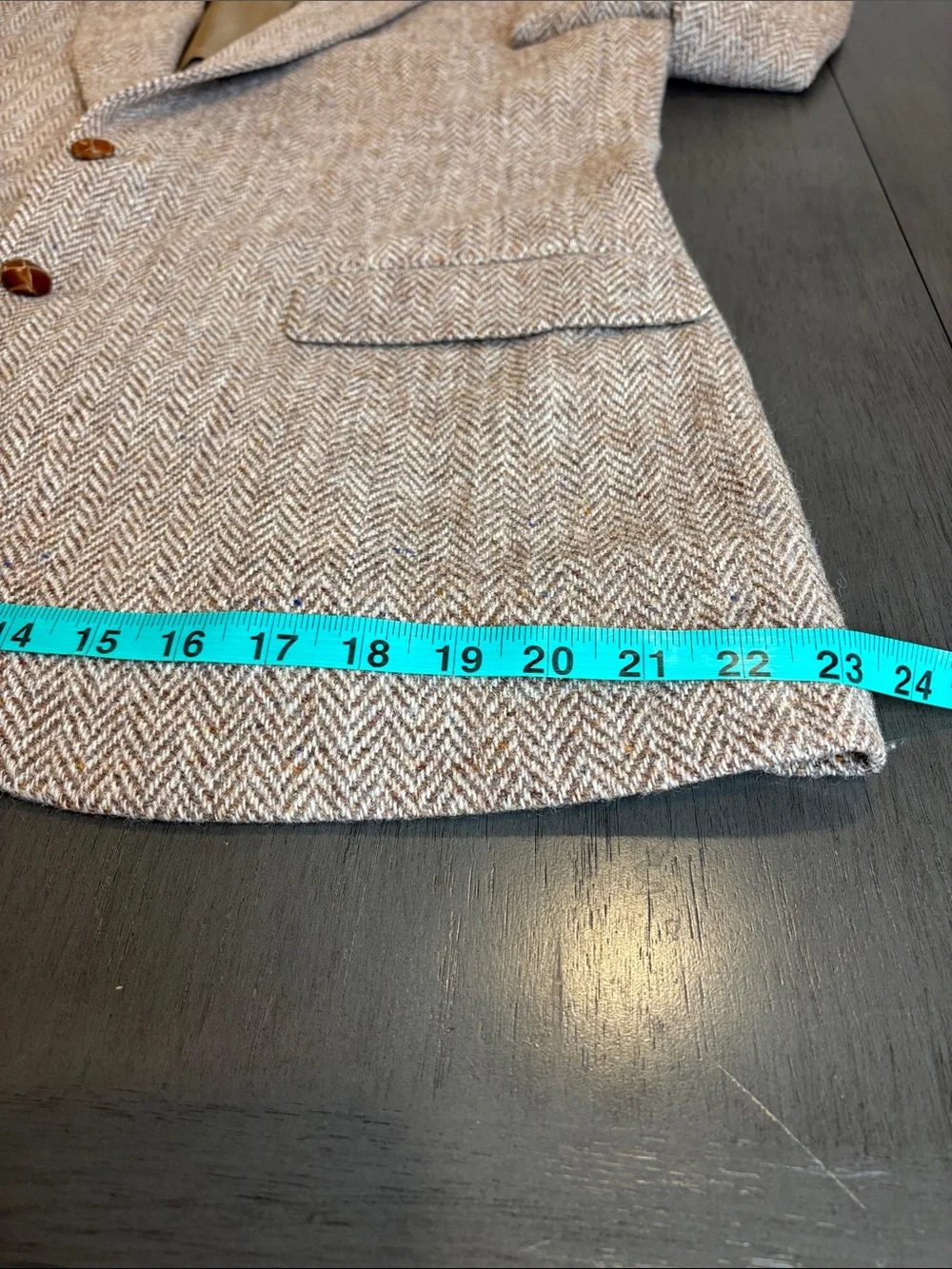 🤎 Harris Tweed Brown Herringbone Wool Blazer Men’s 36 Two Button Sport Coat 🤎